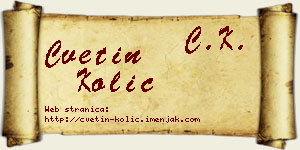 Cvetin Kolić vizit kartica